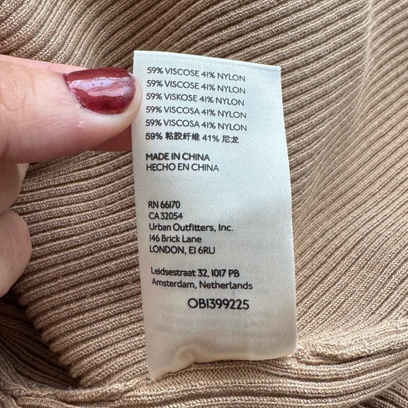 Anthropologie NWOT Mock Neck Midi Dress Cedar Tan Medium - Picture 9 of 10